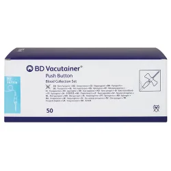 BD Vacutainer ® Push Button Bloedafnameset zonder Luer Adapter, slanglengte: 305 mm | 25 G | 19 mm | 0,5 mm | donkerblauw